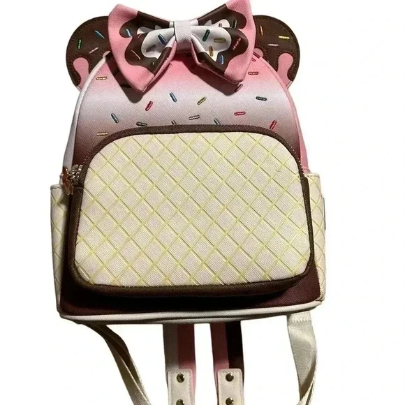 Loungefly Minnie Mouse Ice Cream Neapolitan Mini Backpack, NWT Loungefly Disney Minnie Mouse Neapolitan Ice | Mercari main image 4